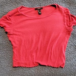 Red ruffle tee
